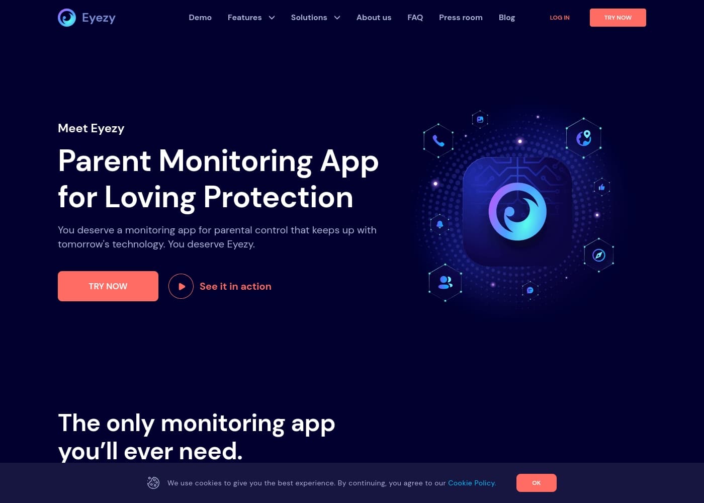 Скриншот главной страницы EyeZy