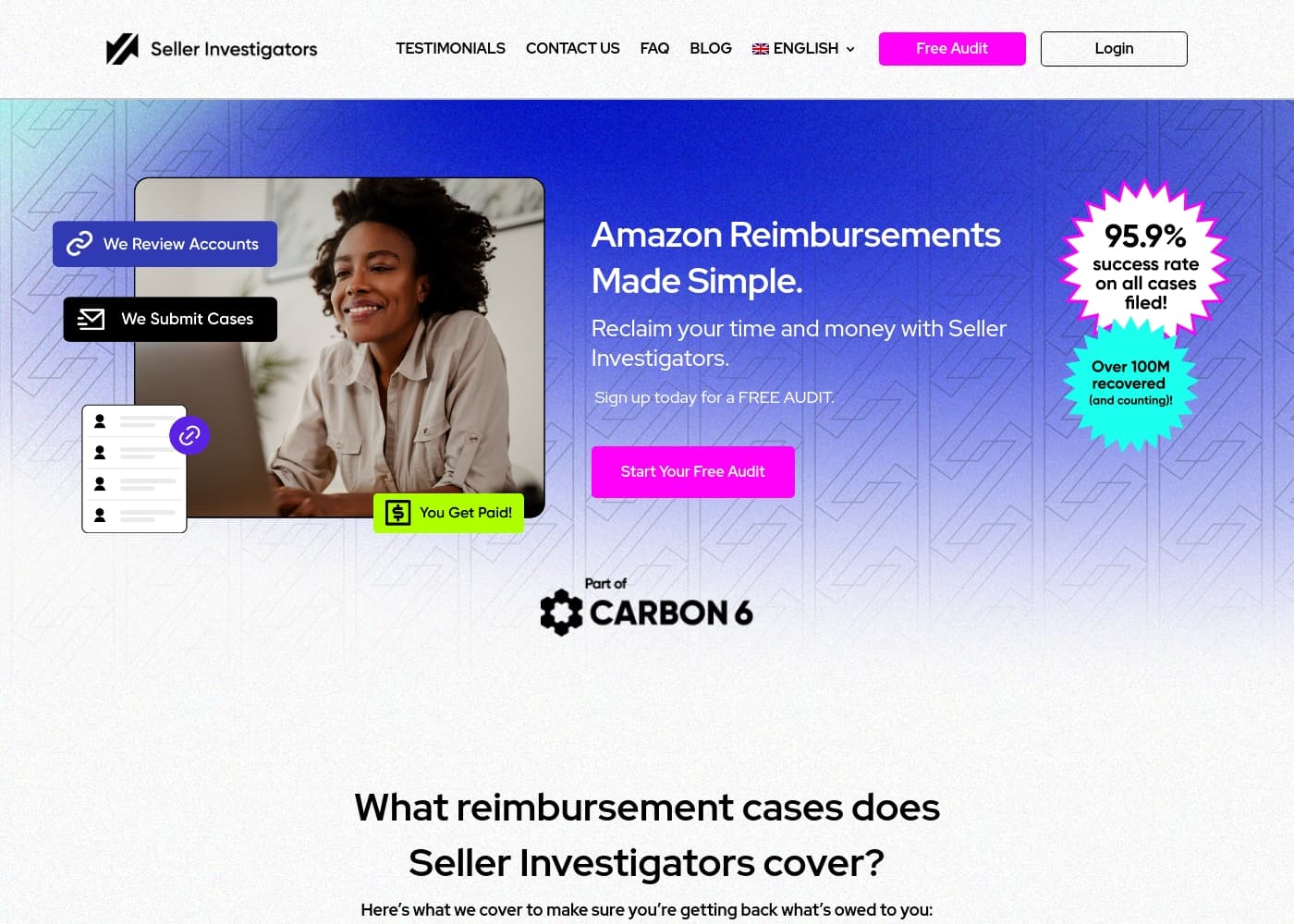 Скриншот главной страницы Seller Investigators