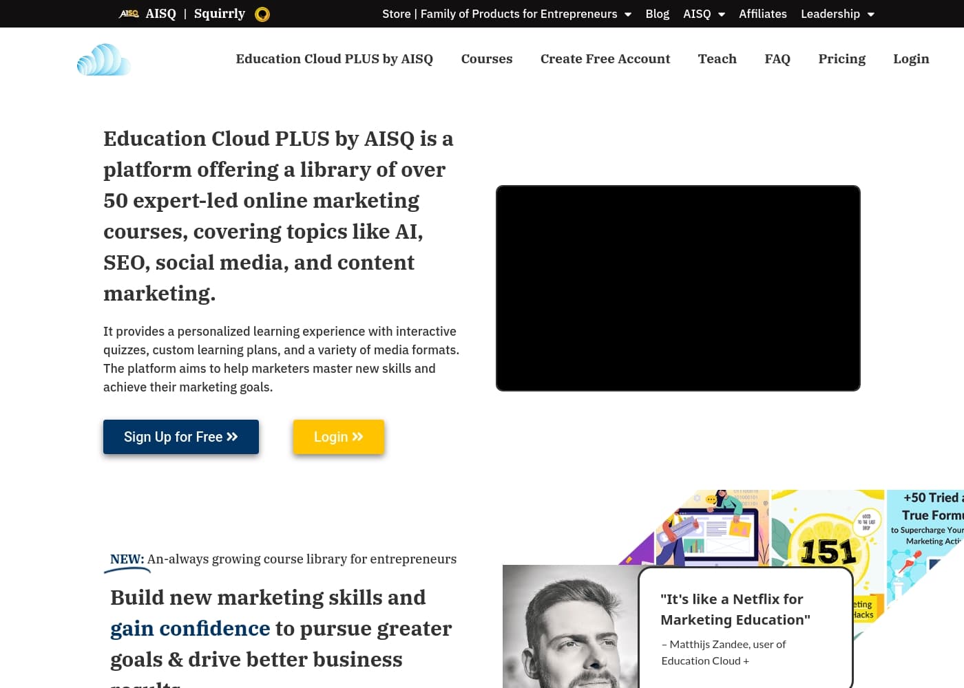 Скриншот главной страницы Education Cloud Plus