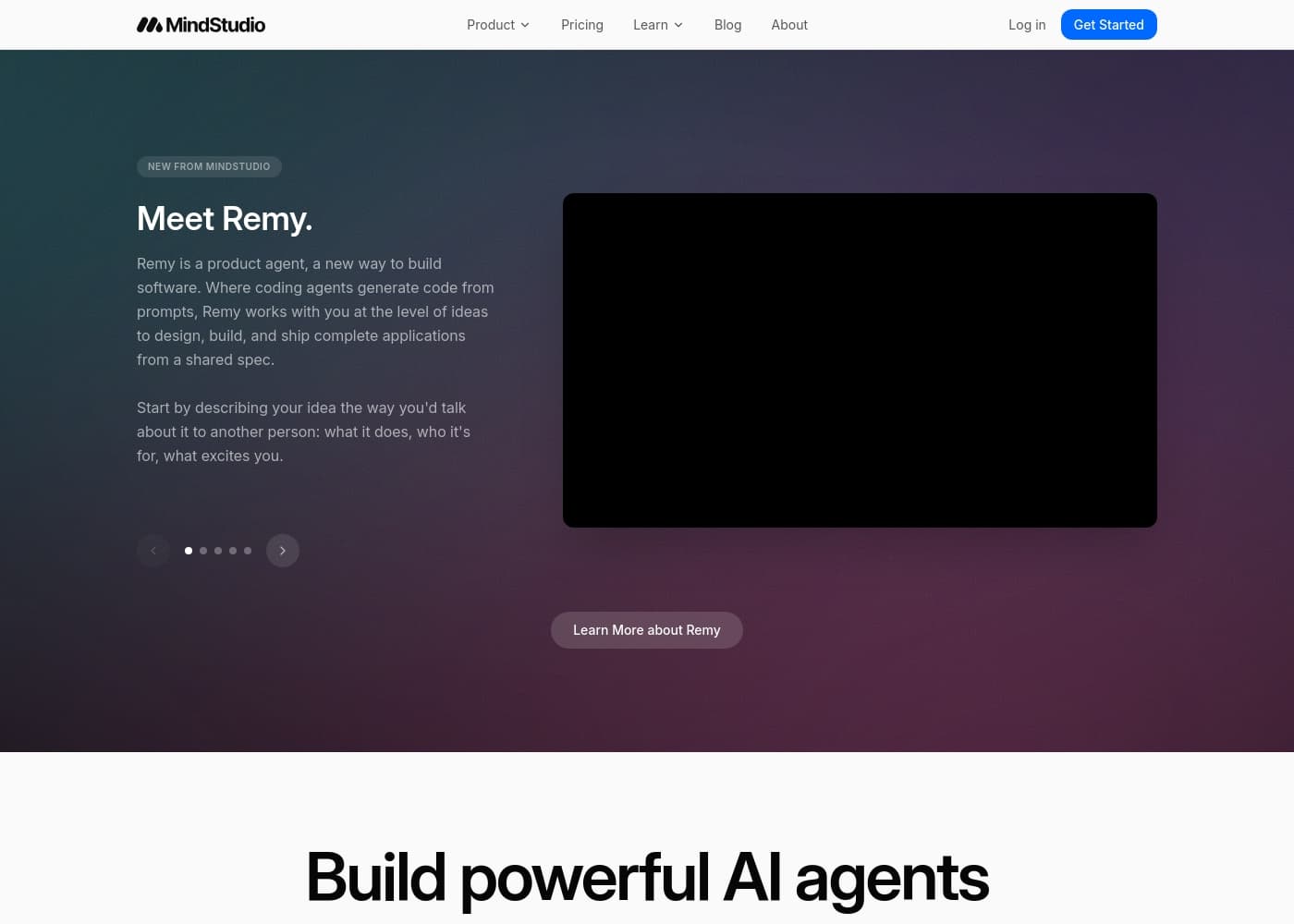 Скриншот главной страницы MindStudio