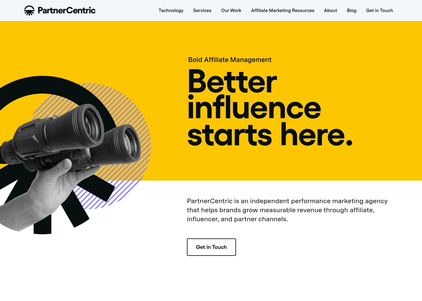 Скриншот главной страницы PartnerCentric