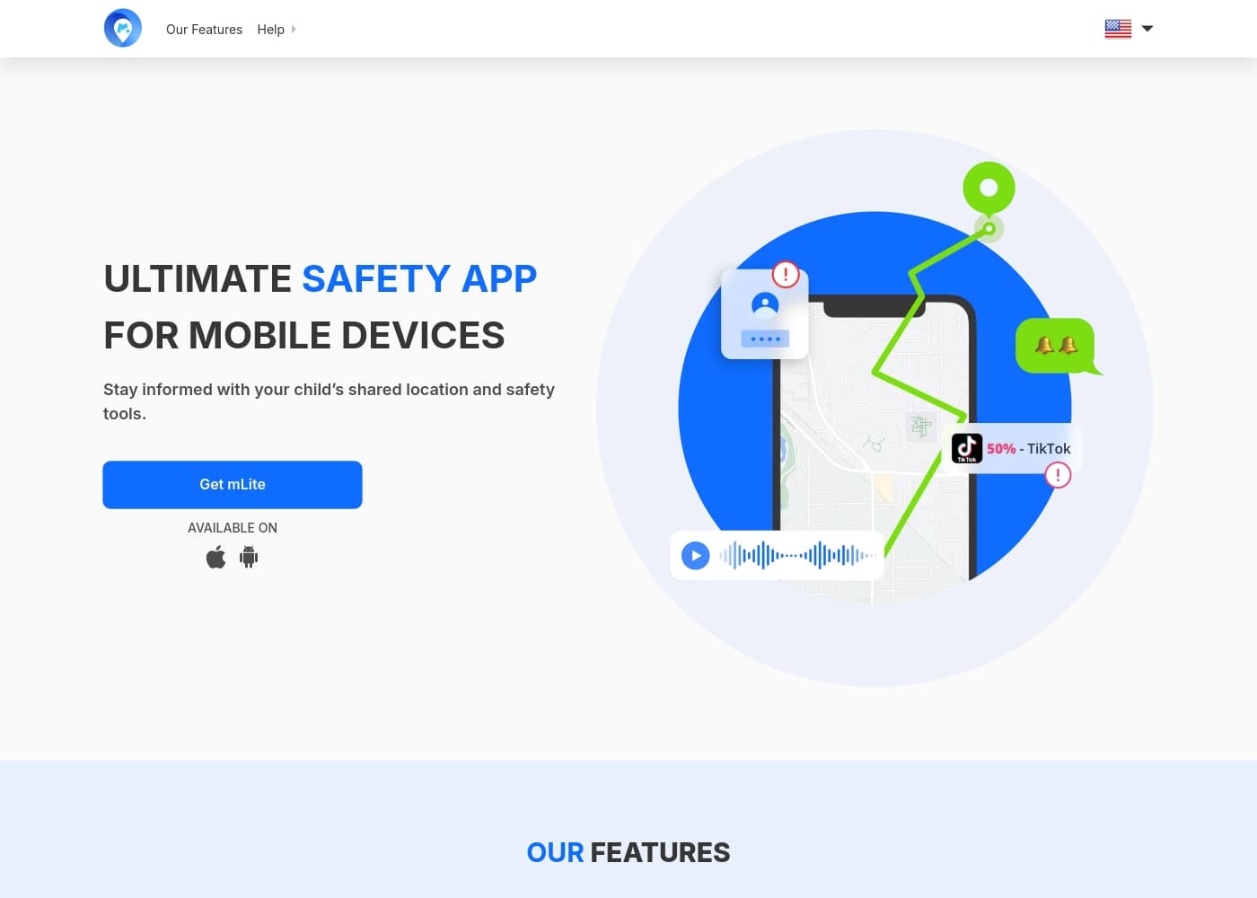 mLite App homepage screenshot